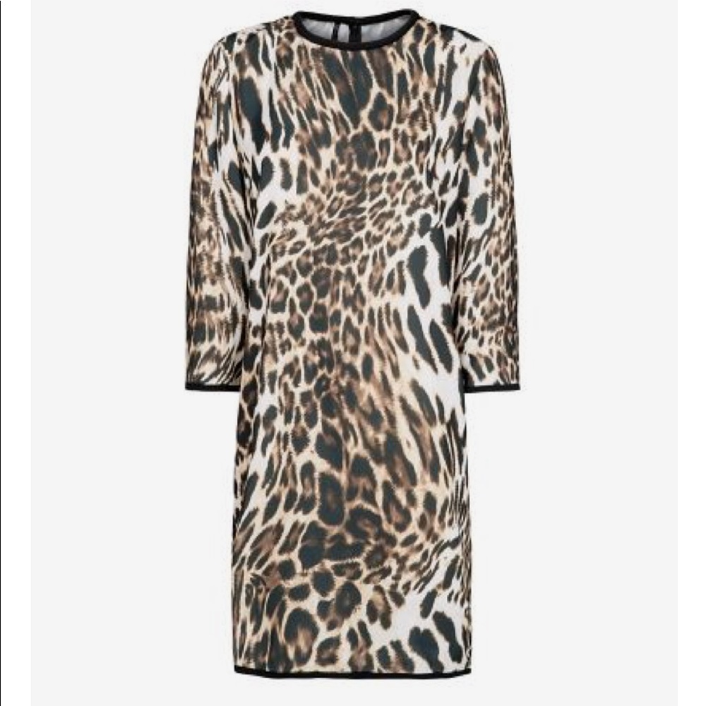 MNG Mango Leopard Print Shift Dress Size 2